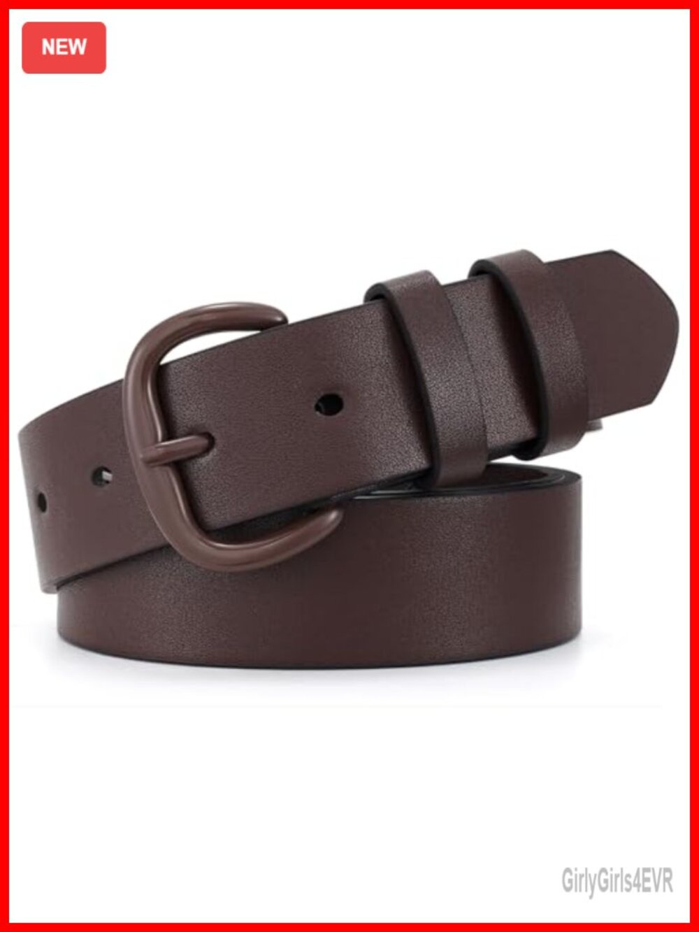 Women's Leather Belt with Pin Buckle for Jeans Pants Dresses